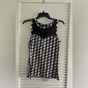 Express Black and White Graphic Ribbed Tank Top
